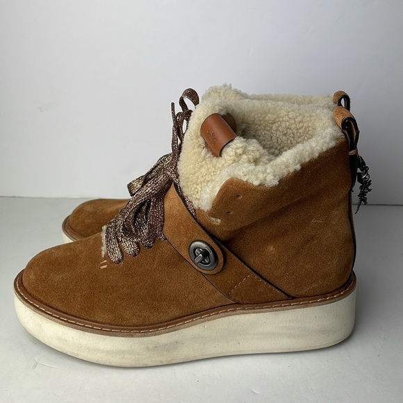 Coach Urban Hiker Brown Suede Ankle Boots 5.5 - Picture 6 of 9
